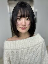 ハウ 心斎橋(how)&nbsp;大人可愛い小顔ジャギーボブ似合わせオリーブベージュボブ