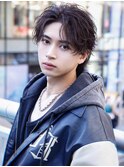 【波巻きスパイラル】波巻きパーマ×センターパートウルフ
