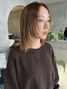 ハウ 心斎橋(how) 大人かわいいバレイヤージュブリーチハイライトショコラアッシュ