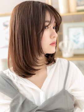 カバーヘア ブリス 上尾西口店(COVER HAIR bliss) 内巻きレイヤーカット小顔鎖骨ミディアムTc3上尾20代30代40代