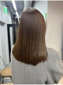 30代40代髪質改善ココアブラウン艶感ストレート透明感赤み消し