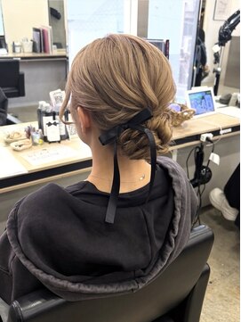 アジールヘア 赤羽駅南口店(agir hair) ゆるふわルーズシニヨン結婚式参列ヘアセット赤羽ヘアメイク