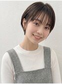 夏カラーブリーチなしコンパクトショートボブシースルー艶p上尾