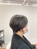 フロート 小阪店(float) ショートヘア_マロンベージュ Aラインボブ かきあげ