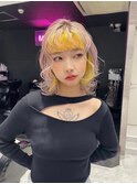 イメチェン/レッドブラウン/フルバング/似合わせカット/渋谷駅