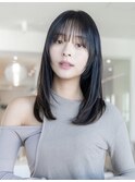 大人かわいい前髪セシルカットココアブラウンフリンジウェーブ