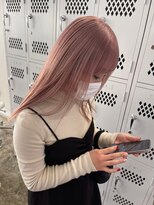 リムレスバイサンク 万代 新潟駅(LIMLESS by cinq) ダブルカラーピンクベージュベージュカラーケアブリーチレイヤー