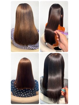 美容室フルール 30代40代髪質改善ココアブラウン艶感ストレート透明感