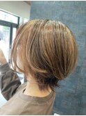 白髪ぼかし専用ショート(バレイヤージュカラー)