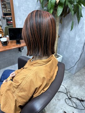 シールドヘアー 沖縄 新都心(C'LD Hair) オレンジカラー/ブリーチボブ/アンブレラカラー/ぷつっとボブ