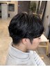 メンズカット＋眉カット＋フェザーパーマ＋TR＋MCS.フェイスパック