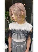ハイトーン　ホワイトピンク　インナーカラー