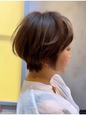ショートボブ/ショートヘア/脱白髪染め／白髪ぼかし/髪質改善