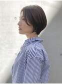 ショートヘア　耳掛けショート　前髪あり前髪なし　ショートボブ