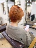 パールオレンジ×ショートスタイル