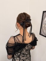 グッディ 倉敷笹沖店(GOOD-DAY)&nbsp;黒リボンが映える大人可愛いシニヨンヘア