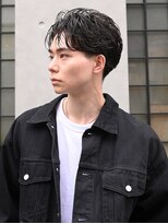 テン 心斎橋(tenn.)&nbsp;難波ニュアンスパーマセンターパートフェザーパーマ毛流れパーマ