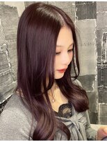 アース いわき店(HAIR&MAKE EARTH)&nbsp;ダークチェリーブラウン×艶髪ロング