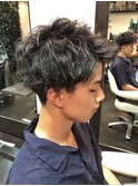 #アップバング#マッシュレイヤー#メンズパーマ#hommehair2nd櫻井