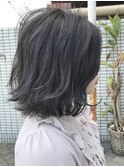 【unopulir永尾】暗髪ブルージュ☆外はねウェーブボブ