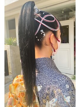 タイドヘア 茨木店(TIDE HAIR) 水引き_銀箔アレンジ