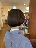 マッシュボブ/ぱっつん前髪/ナチュラルベージュ/20代30代40代