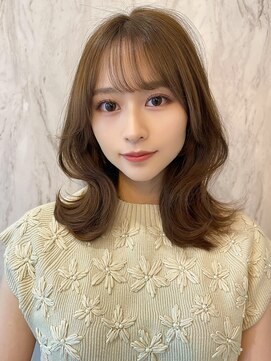 ルームバイシー 新宿(Loom. by Sea) 韓国風前髪/シルキーベージュ/グレージュカラー/斜めバング