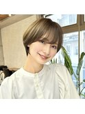 丸みショート/前髪あり/20代/30代/40代