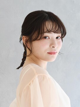 アース 川崎店(HAIR&MAKE EARTH) 大人かわいい二段三つ編みアレンジ【川崎/髪質改善/縮毛矯正】
