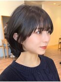 最新トレンド　耳掛けショートボブ　say.重政　ブリーチ縮毛矯正