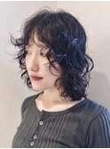 【macana指名】ニュアンスレイヤーパーマウルフボブ登戸