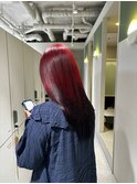 ブリーチ無しで作る赤髪とルーツカラー