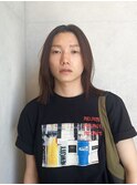 メンズロング レイヤー ナチュラルストレート