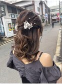 ふわふわハーフアップ/結婚式ヘア