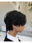 長野市美容室/シャドウパーマ×センターパート
