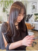 ロングカット、チョコレートブラウン