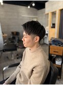 メンズアップバングツーブロックショートスタイル