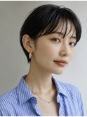 2way 耳掛けショート ショートヘア　ショートボブ　黒髪ショート
