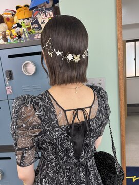 ヒビヲ 横浜西口店(HIBIO) ボブアレンジお呼ばれヘア結婚式ヘアセットタイトヘア