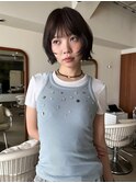 くびれレイヤー/オリーブベージュ/顔周り/シースルー/横浜+