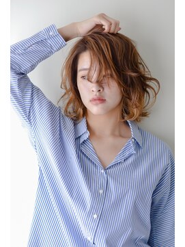 アトリエイトワ(atelier ittowa) 小顔ひし形シルエット前髪パーマ斜めバングイメチェン359