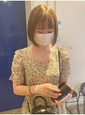 【MIO】明るめカーキベージュ×ミニボブ