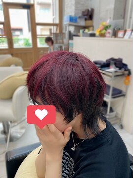 ラストーリア(La storia) ワインレッド/アンブレラカラー/ウルフ/マッシュウルフ