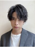 波巻きツイストスパイラルパーマセンターパートツーブロック