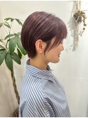 マッシュショート/アッシュカラー/シースルバング/大人ボブ