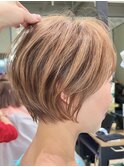 10代20代30代40代小顔顔まわり似合わせ耳かけショートベージュ