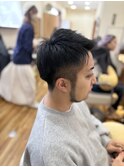 ツーブロ×アップバング