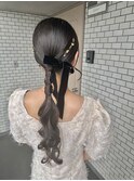 シンプルだけど華やか！タイトポニー☆