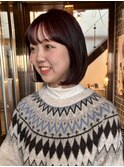 薬院　ブリーチなしカラー　暖色カラー　ボブ