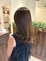 オーバルヘアー(OVAL hair)&nbsp;ブリーチなしダブルカラー/ハイトーンブラウン/レイヤーロング